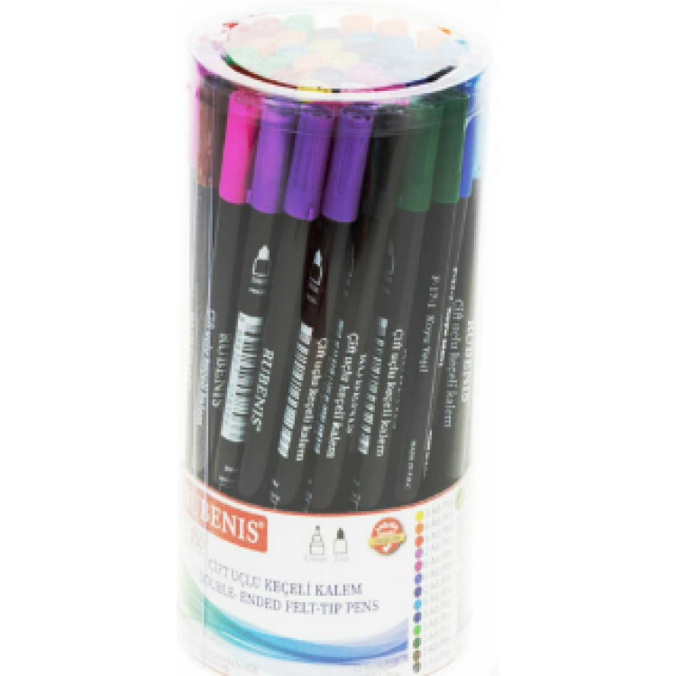 RUBENİS F-1750 ÇİFT UÇLU 13 RENK KEÇELİ KALEM 50Lİ