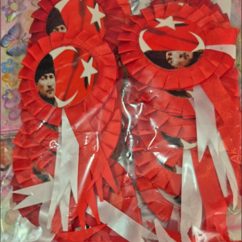 ATATÜRK KOKART ROZET KURDELELİ KARIŞIK (BOX25) *23nisan