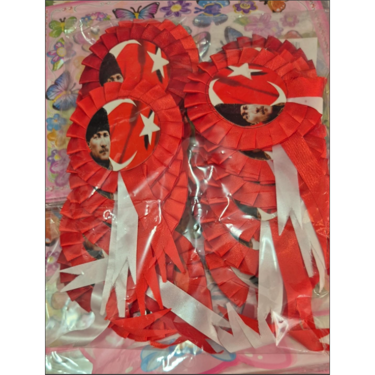 ATATÜRK KOKART ROZET KURDELELİ KARIŞIK (BOX25)