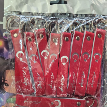 ANAHTARLIK BAYRAK AYYILDIZ DERİ GÖRÜNÜMLÜ 24LÜ *23nisan