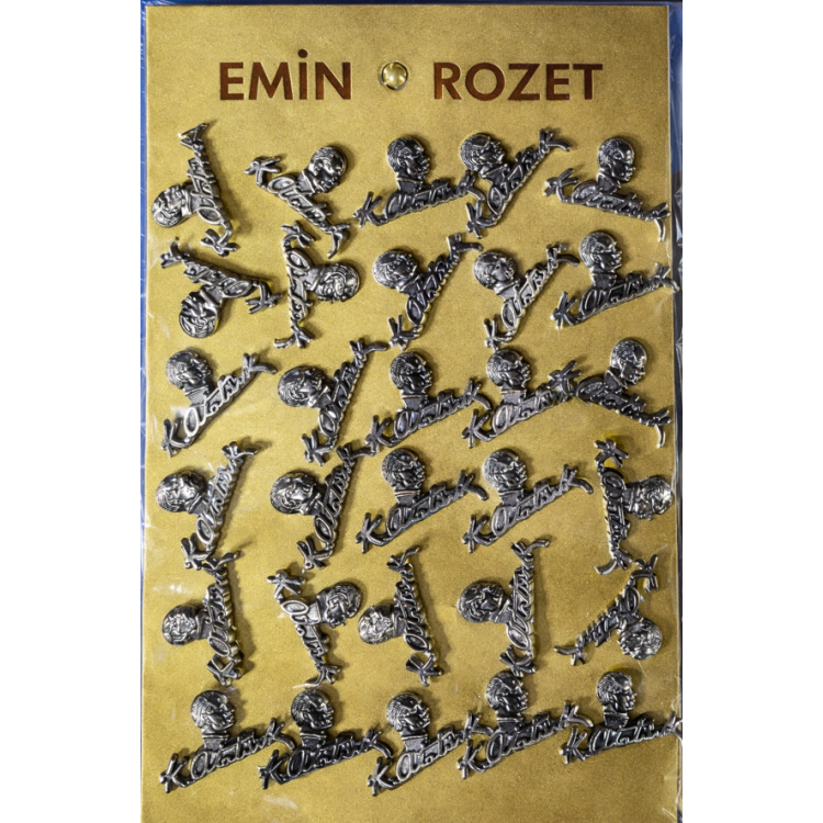 METAL YAKA ROZETİ GÜMÜŞ İMZA ATATÜRK 30LU *23nisan *29ekim