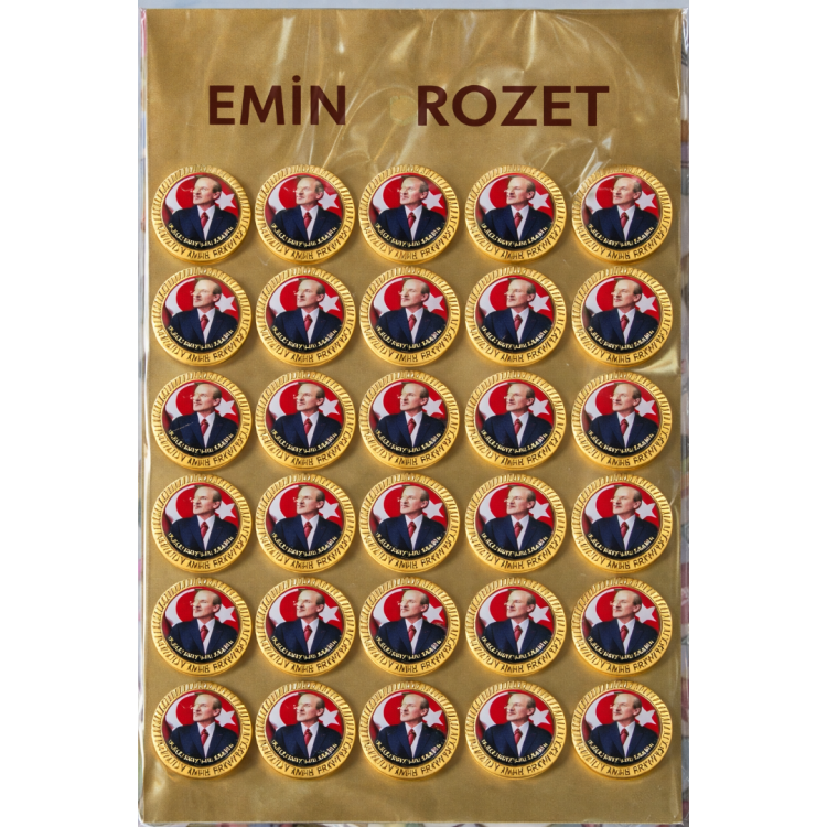 METAL YAKA ROZETİ YUVARLAK İÇİNDE ATATÜRK 30LU *23nisan *29ekim