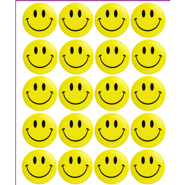 Rozet  Sarı Gülenyüz Emoji 20'li -M06