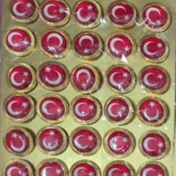 METAL YAKA ROZETİ YUVARLAK BAYRAK 30LU *23nisan *29ekim