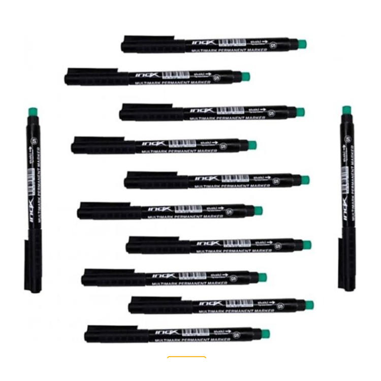 İnox Çıkmayan Asetat & Cd Kalemi Kırmızı 12li