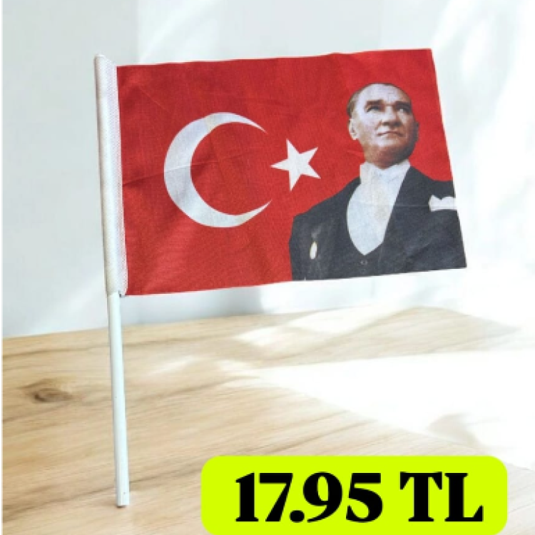 SOPALI Bayrak Atatürk Baskılı 20x30 10lu *23nisan +29ekim