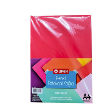 UFEN A4 FOTOKOPİ KAĞIDI RENKLİ 100LÜ UFEN A4 FOTOKOPİ KAĞIDI RENKLİ 100LÜ