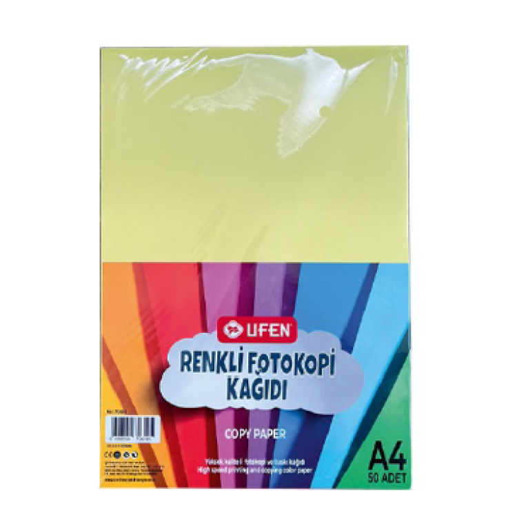 UFEN A4 FOTOKOPİ KAĞIDI RENKLİ 50Lİ