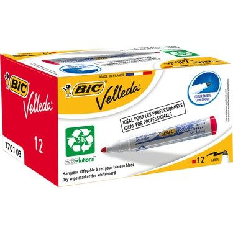 BİC 1701 VELLEDA TAHTA KALEMİ MAVİ 12Lİ