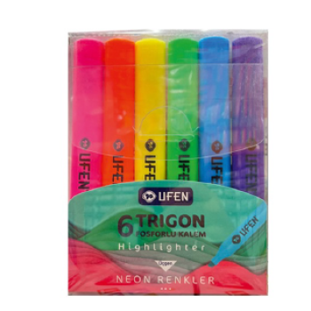 UFEN FOSFORLU KALEM TRİGON NEON 6LI UFEN FOSFORLU KALEM TRİGON NEON 6LI