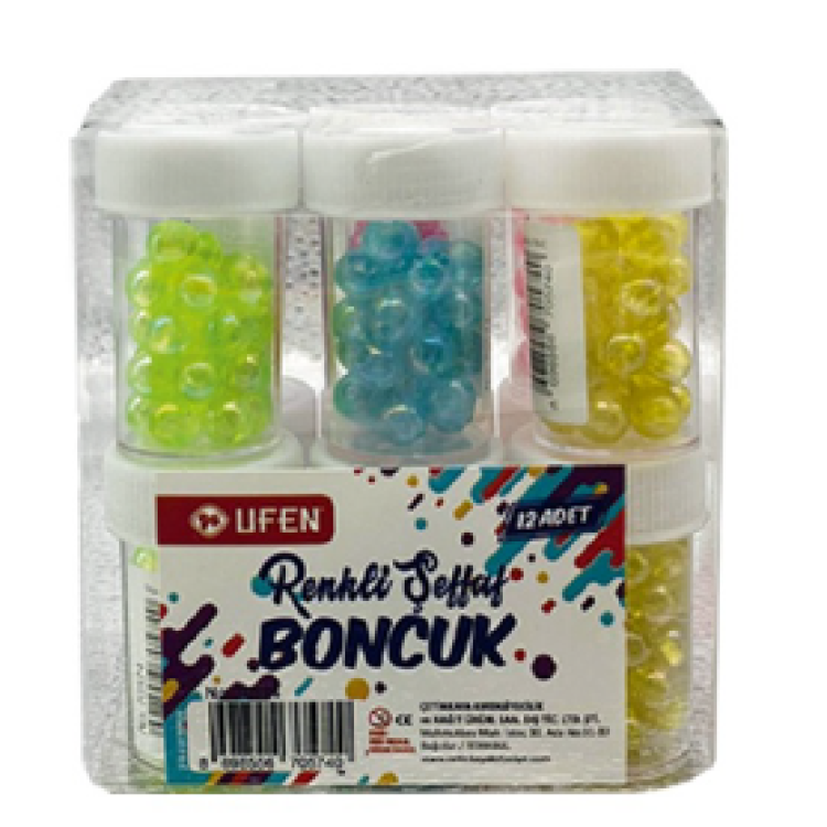 UFEN BONCUK RENKLİ ŞEFFAF 12 Lİ
