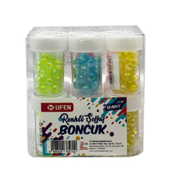 UFEN BONCUK RENKLİ ŞEFFAF 12 Lİ
