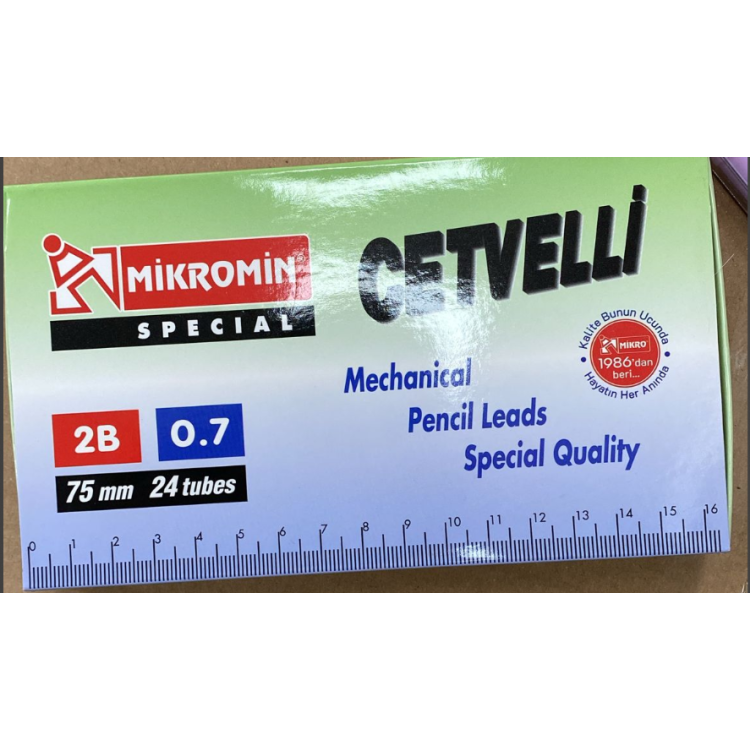 Mikro M-750 Cetvelli 2B 20li Tüp Kalem Versatil Ucu 75 mm 0.7 (24 Tüp)