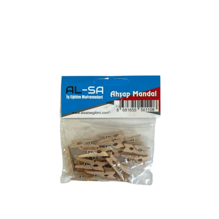 ALSA 25MM NATUREL AHŞAP AKTİVİTE MANDAL (BOX12)