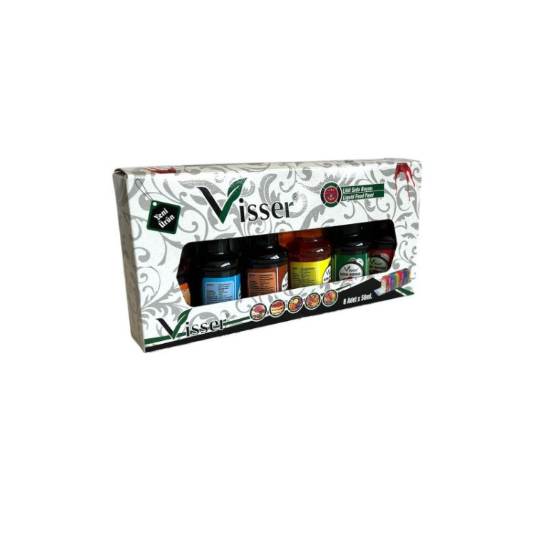 VİSSER 09011 LİKİT GIDA BOYASI 50ML 6RENK *K