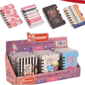 MİKRO NT-03 AYRAÇLI NOT DEFTERİ 60YP ÇİZGİLİ 8x10cm (BOX24) MİKRO NT-03 AYRAÇLI NOT DEFTERİ 60YP ÇİZGİLİ 8x10cm (BOX24)