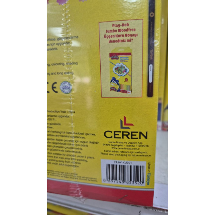 PLAY-DOH KU001 TAM BOY 12 RENK KURU BOYA (BOX12)