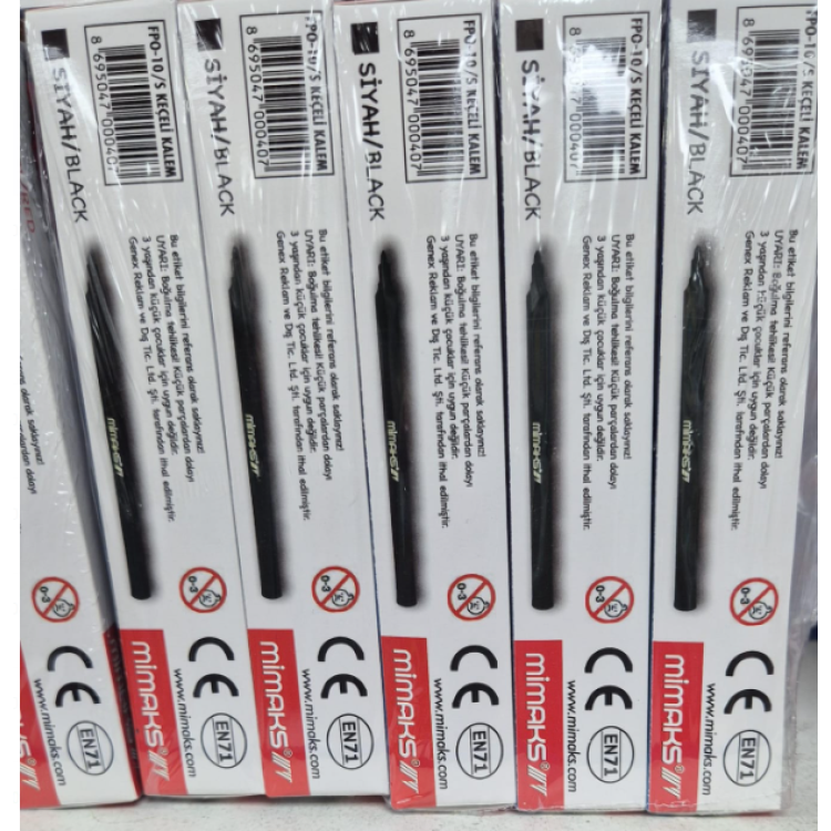 MİMAKS FPO-10M OFİS KEÇELİ KALEM SİYAH 10LU