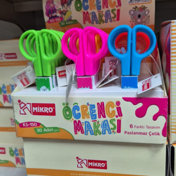 MİKRO KS-150 KAPLI ÖĞRENCİ MAKASI (BOX30) MİKRO KS-150 KAPLI ÖĞRENCİ MAKASI (BOX30)