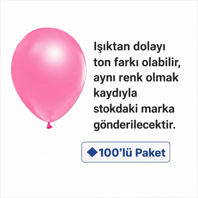 BALON PEMBE 12İNC 100LÜ