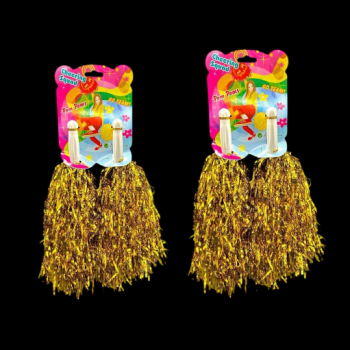 23 NİSAN GÖSTERİ AMİGO PONPON 2Lİ -gold- METALİZE (12ÇİFT) *23nisan -H05