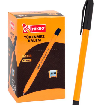 MİKRO TÜKENMEZ  1.0mm KALEM M-30 60LI SİYAH MİKRO TÜKENMEZ  1.0mm KALEM M-30 60LI SİYAH