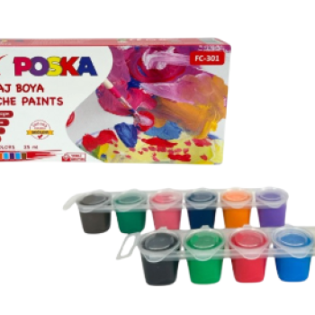 FCX FC-301 POSKA 25ML GUAJ BOYA 12 RENK FCX FC-301 POSKA 25ML GUAJ BOYA 12 RENK