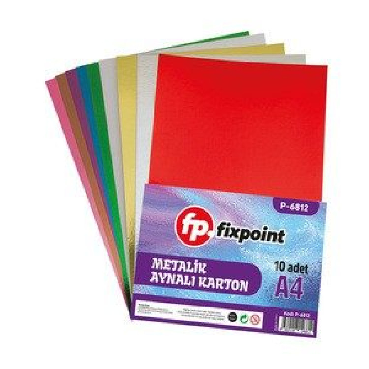 FİXPOİNT P-6812 A4 METALİZE AYNALI KARTON 10 RENK