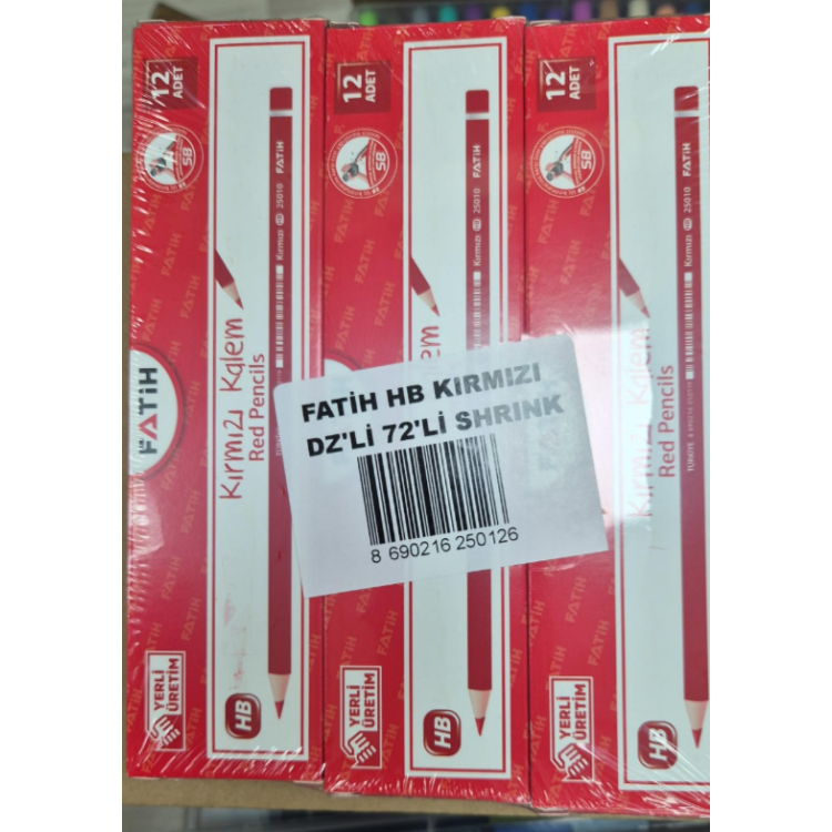 FATİH HB KIRMIZI KALEM 72Lİ SHRİNK