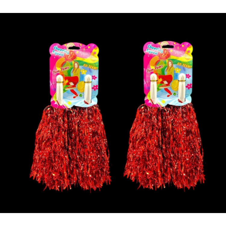 23 NİSAN GÖSTERİ AMİGO PONPON 2Lİ -KIRMIZI- METALİZE (12ÇİFT) *23nisan -H05