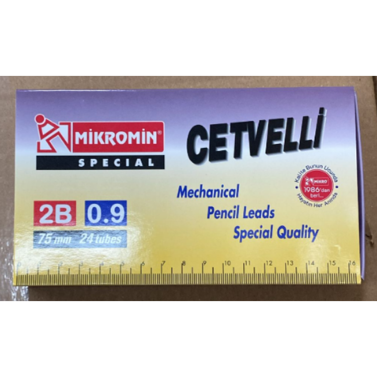 Mikro M-750 Cetvelli 2B 12Lİ Tüp Kalem Ucu 75 mm 0.9 (24 Tüp)
