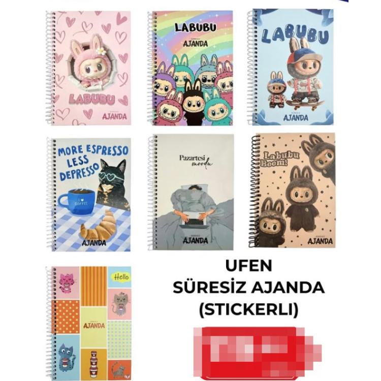 UFEN SÜRESİZ ZAMANSIZ AJANDA TELLİ SPİRALLİ