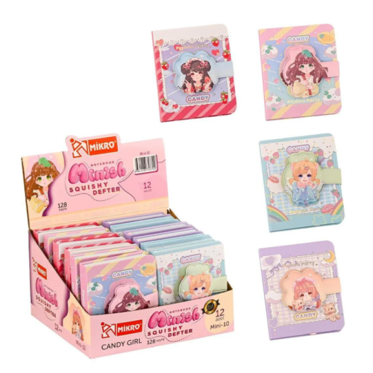 MİKRO MİNİ-10 MİNİSH CANDY MİNİ NOT DEFTERİ 128YP 12Lİ
