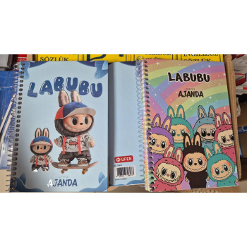 UFEN SÜRESİZ ZAMANSIZ AJANDA TELLİ SPİRALLİ -LABUBU-