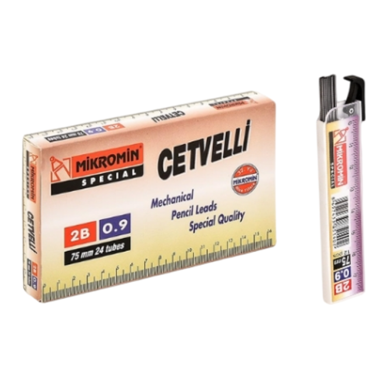 Mikro M-750 Cetvelli 2B 12Lİ Tüp Kalem Ucu 75 mm 0.9 (24 Tüp)