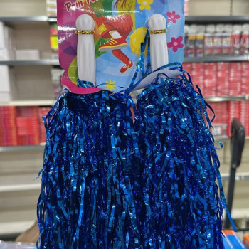 23 NİSAN GÖSTERİ AMİGO PONPON 2Lİ -MAVİ- METALİZE (12ÇİFT) *23nisan -H05