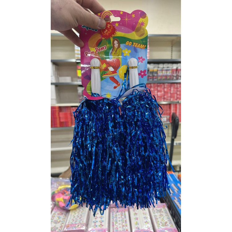 23 NİSAN GÖSTERİ AMİGO PONPON 2Lİ -MAVİ- METALİZE (12ÇİFT) *23nisan -H05