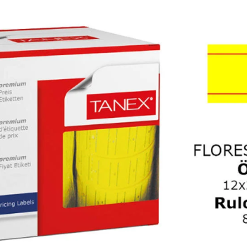 TANEX SARI FİYAT ETİKETİ  12X21MM 24lü METO #2 TANEX SARI FİYAT ETİKETİ  12X21MM 24lü METO #2