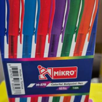 MİKRO M-37 RENKLİ TÜKENMEZ KALEM 60LI MİKRO M-37 RENKLİ TÜKENMEZ KALEM 60LI