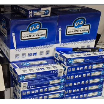 U4-1114 MAVİ-M PERMANENT SİLGİLİ CD ASETATLI KALEM (BOX12)