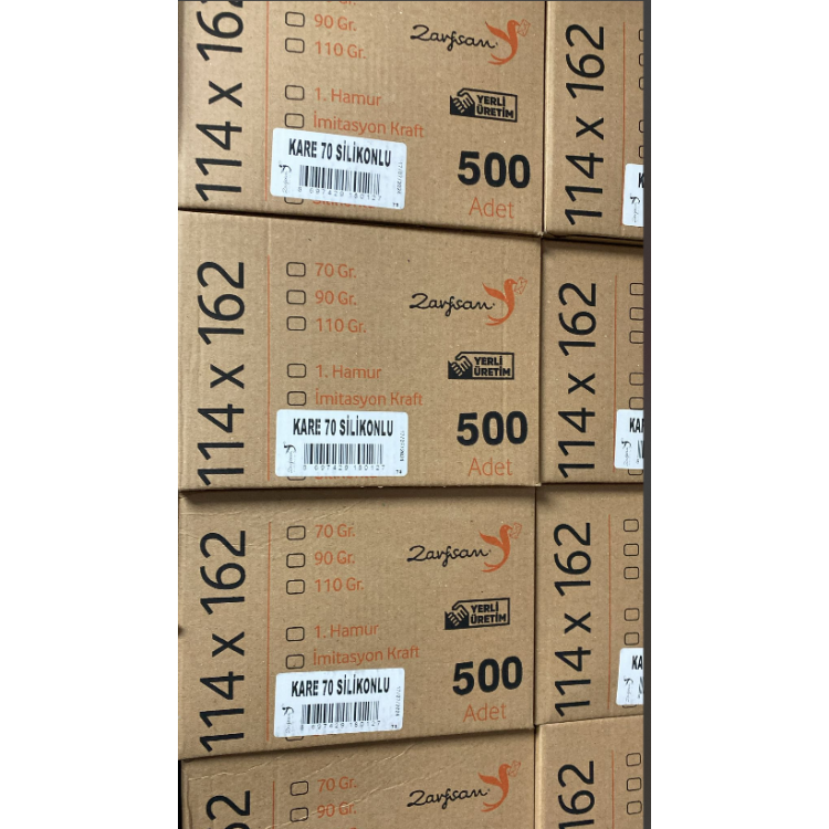 Zarfsan 114x162 Kare Mektup Zarfı 70gr. Silikonlu 500lü