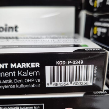 FİXPOİNT P-0349 SİYAH-S PERMANENT SİLGİLİ CD ASETATLI KALEM (BOX12)