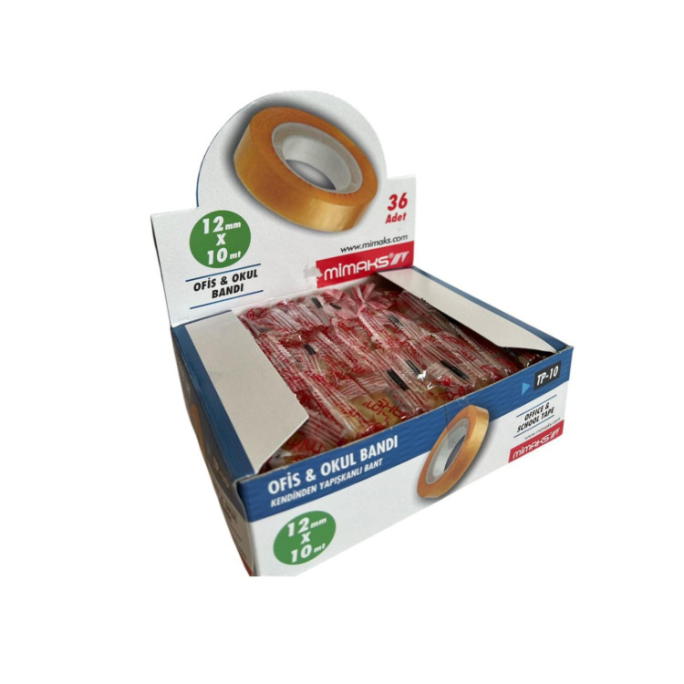 MİMAKS TP-10 12MMX10MT PARA OKUL BANT (BOX36)