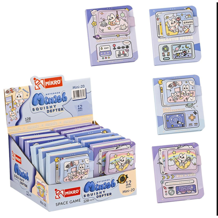 MİKRO MİNİ-20 MİNİSH SPACE MİNİ NOT DEFTERİ 128YP 12'Lİ SQUİSHİ