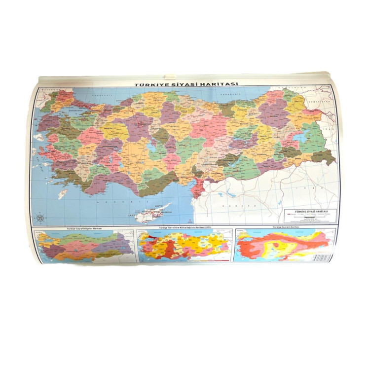 ODAK TÜRKİYE HARİTASI FİZİKİ-SİYASİ 50X70 5'li