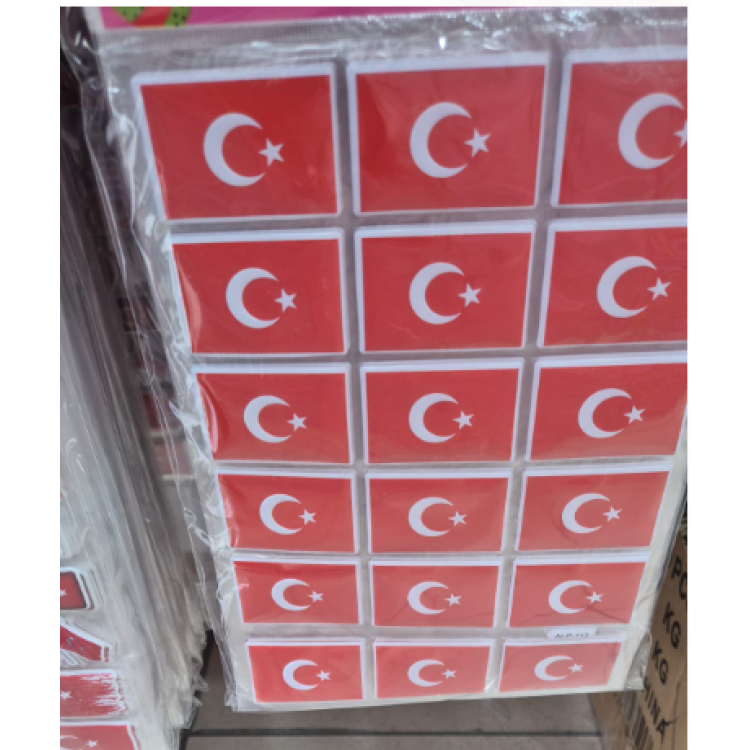 ALP113 STİCKER A4 BÜYÜK DİKDÖRTGEN BAYRAK 12Lİ