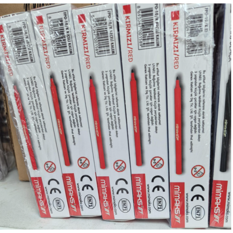 MİMAKS FPO-10M OFİS KEÇELİ KALEM KIRMIZI 10LU