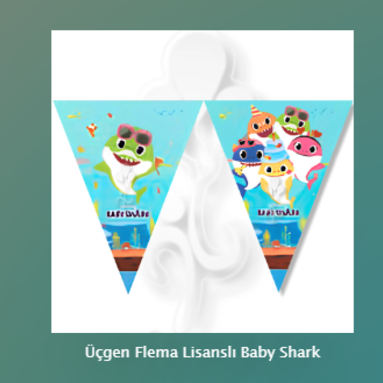 Üçgen Flama Lisanslı Baby Shark 320cm