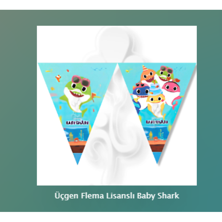 Üçgen Flama Lisanslı Baby Shark 320cm