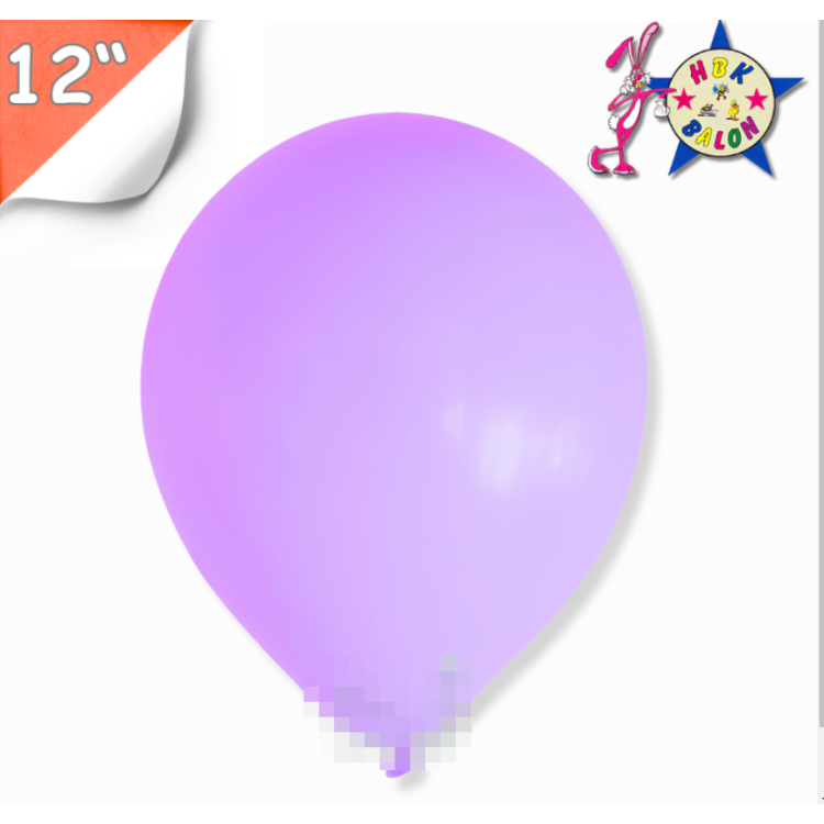 Pastel 12 Balon HBK Lila 100lü